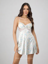 Λευκό babydoll με floral σχέδιο