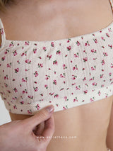 Λευκό floral pointelle σετ εσωρούχων