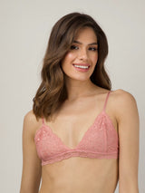 Ροζ bralette με δαντέλα