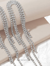 Ασημένια σκουλαρίκια με strass