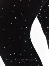 Μαύρο opaque καλσόν με strass