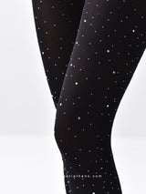 Μαύρο opaque καλσόν με strass