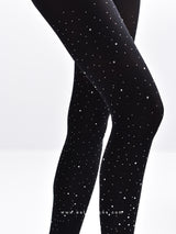 Μαύρο opaque καλσόν με strass